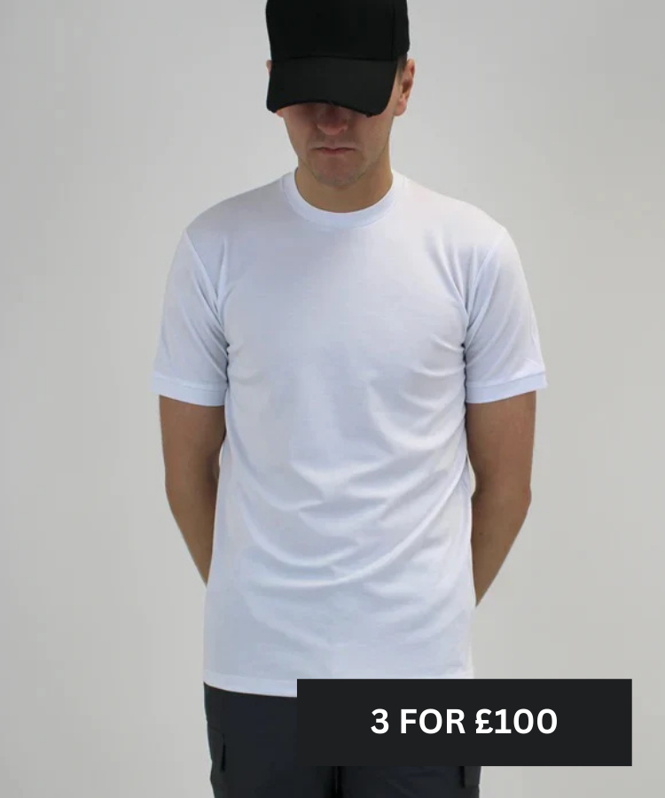 White Threads Plain Lightweight Premium T-Shirt - White